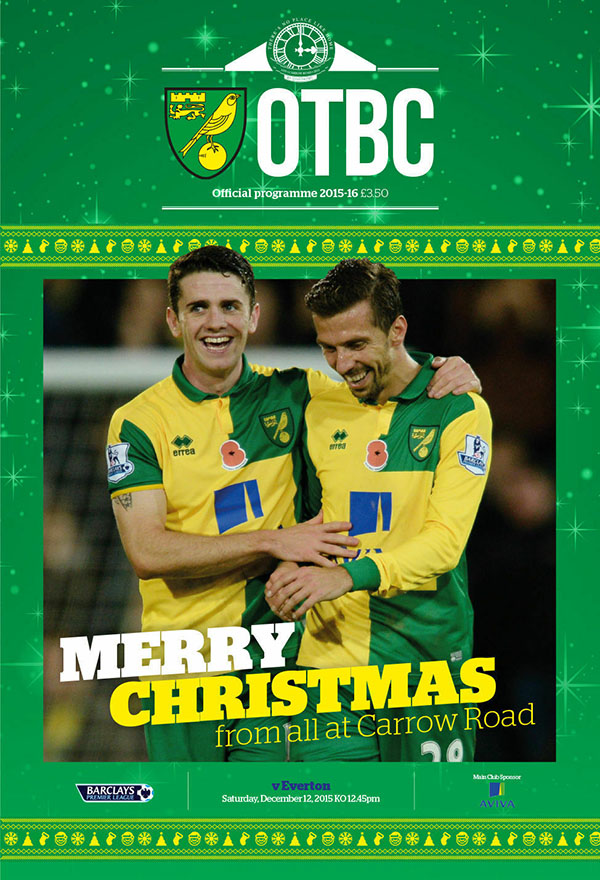 English Football Program: Norwich City vs. Everton (December 12, 2015)