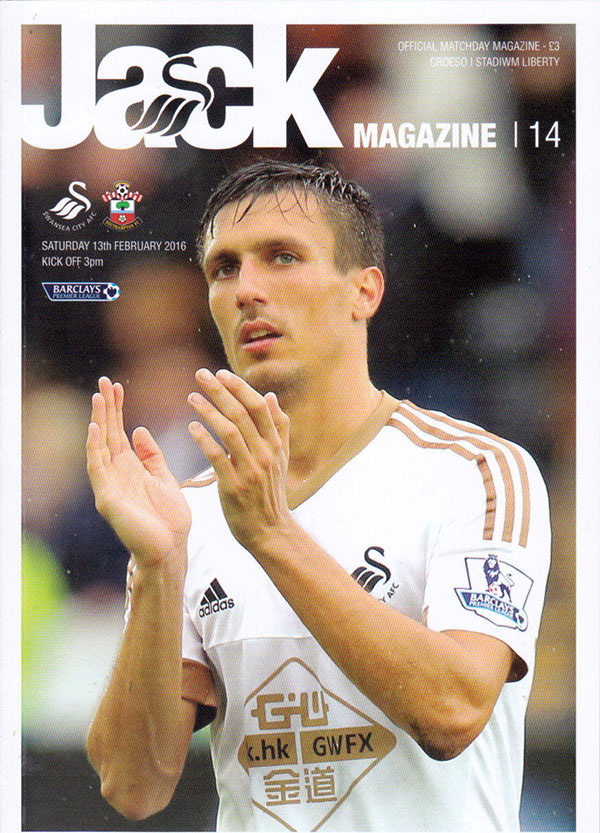 English Football Program: Swansea City vs. Southampton (February 13, 2016)