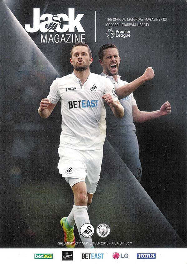 English Football Program: Swansea City vs. Manchester City (September 24, 2016)