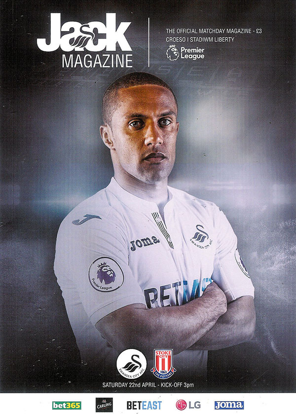English Football Program: Swansea City vs. Stoke City (April 22, 2017)